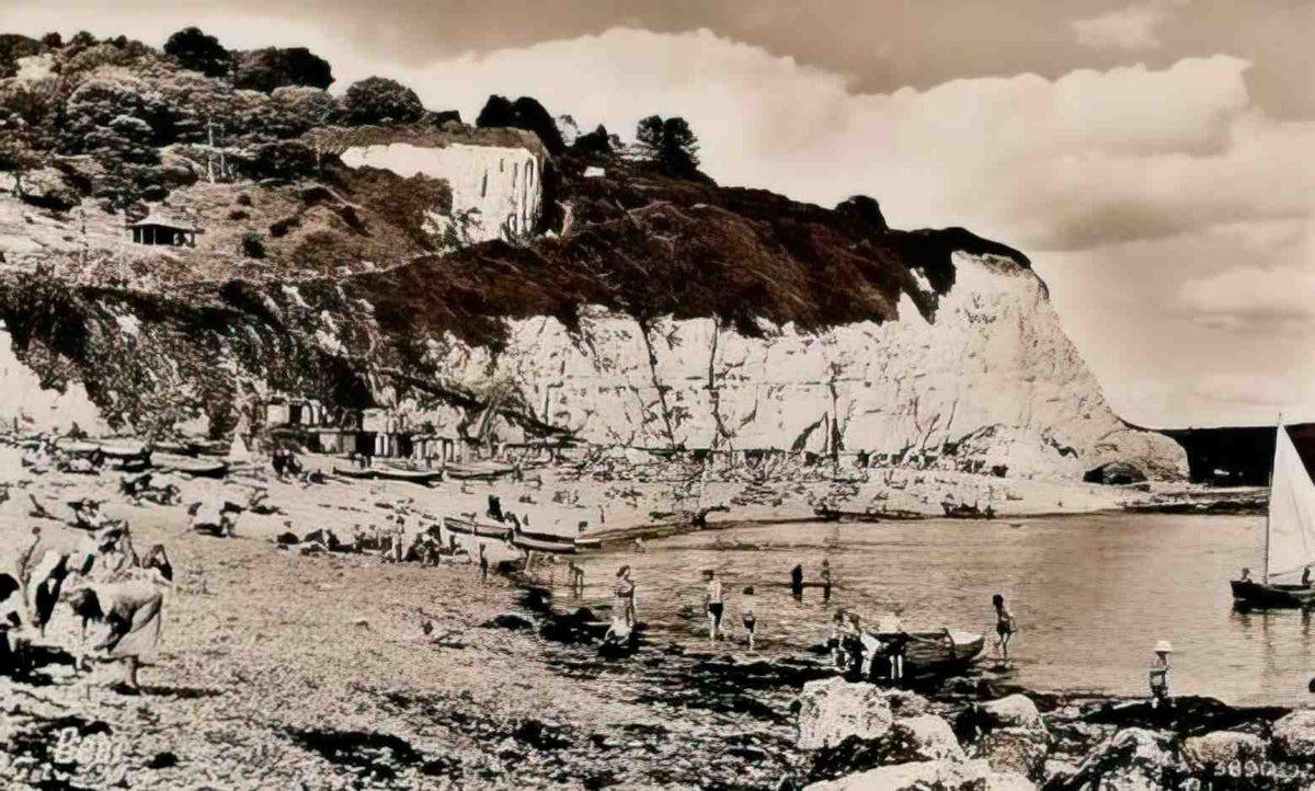 Devon Beer Seafront Vintage A4 Photo Print