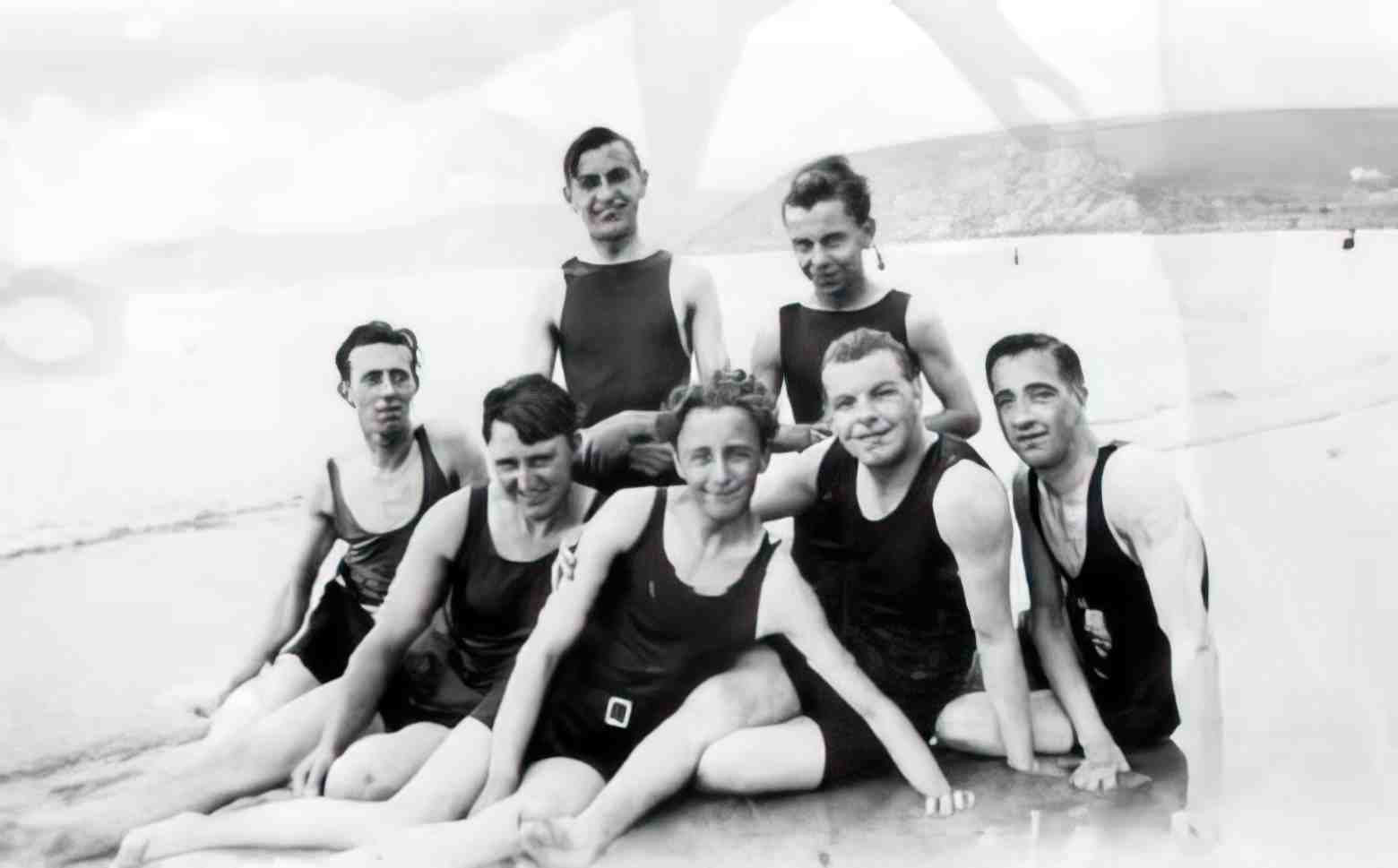 Devon BigburyonSea Male Bathers 1929 Vintage A4 Photo Print