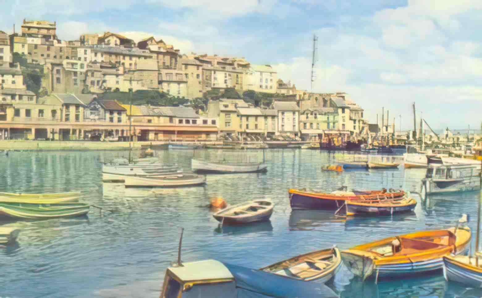 Devon Brixham Harbour 1960s Vintage A4 Photo Print