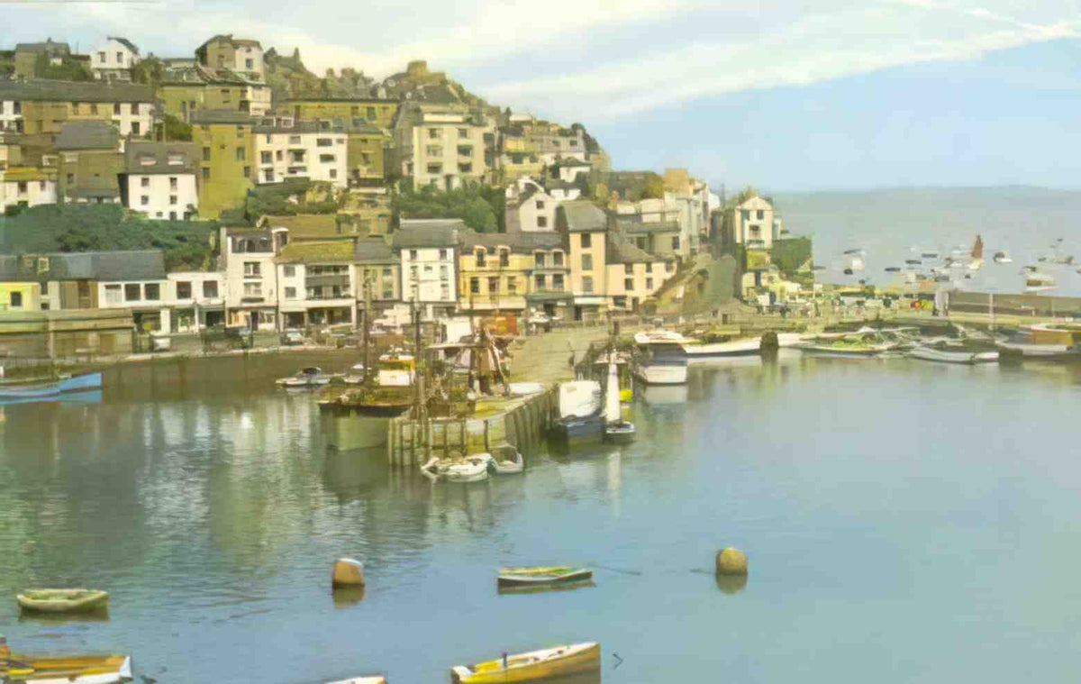 Devon Brixham Middle Quay 1960s Vintage A4 Photo Print