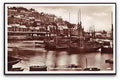Devon Brixham The Inner Harbour Fishing Boats Moored & Cottages Vintage A4 Photo Print