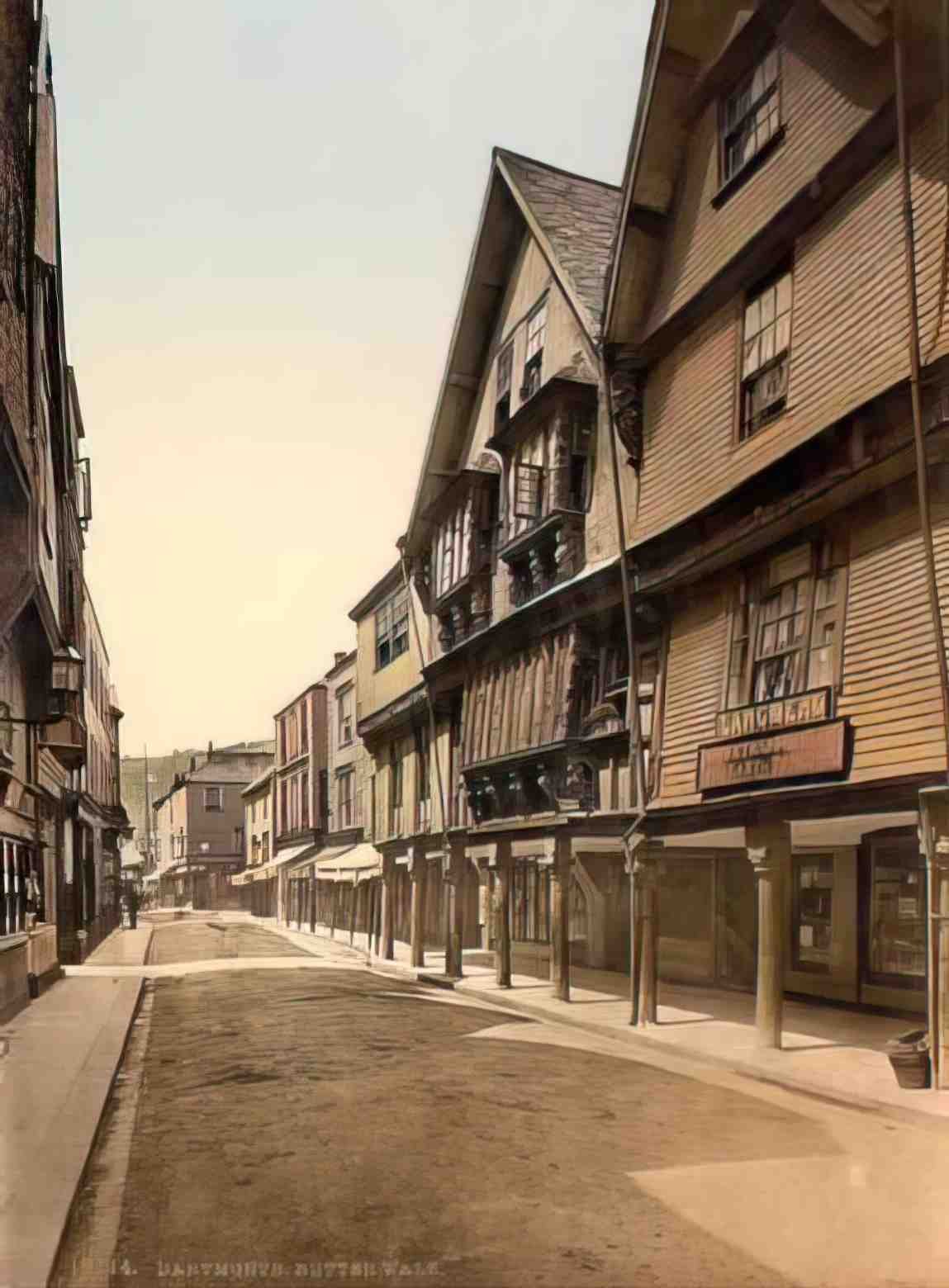 Devon Dartmouth Butter Walk Vintage A4 Photo Print