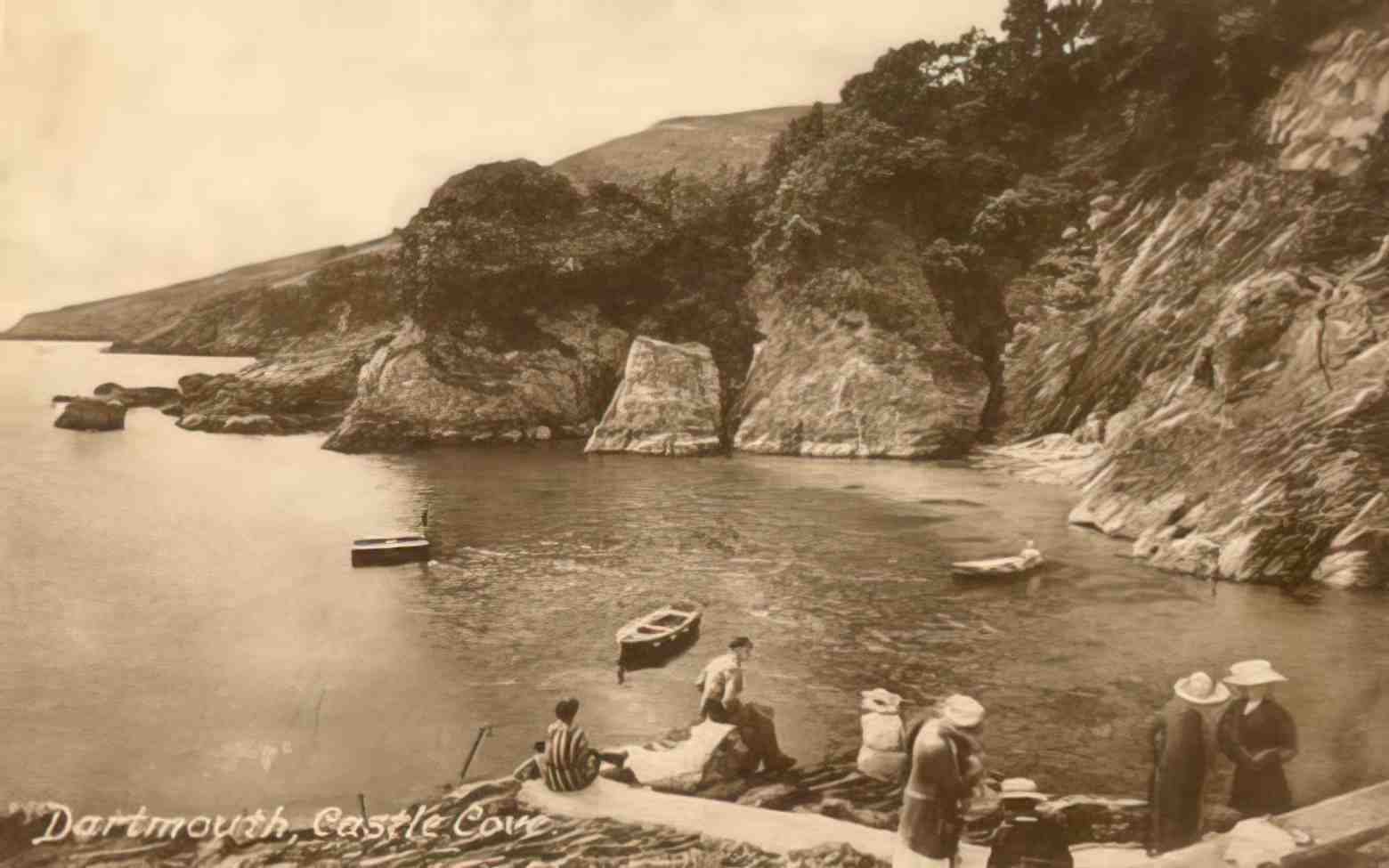 Devon Dartmouth Castle Cove early 1900s Vintage A4 Photo Print