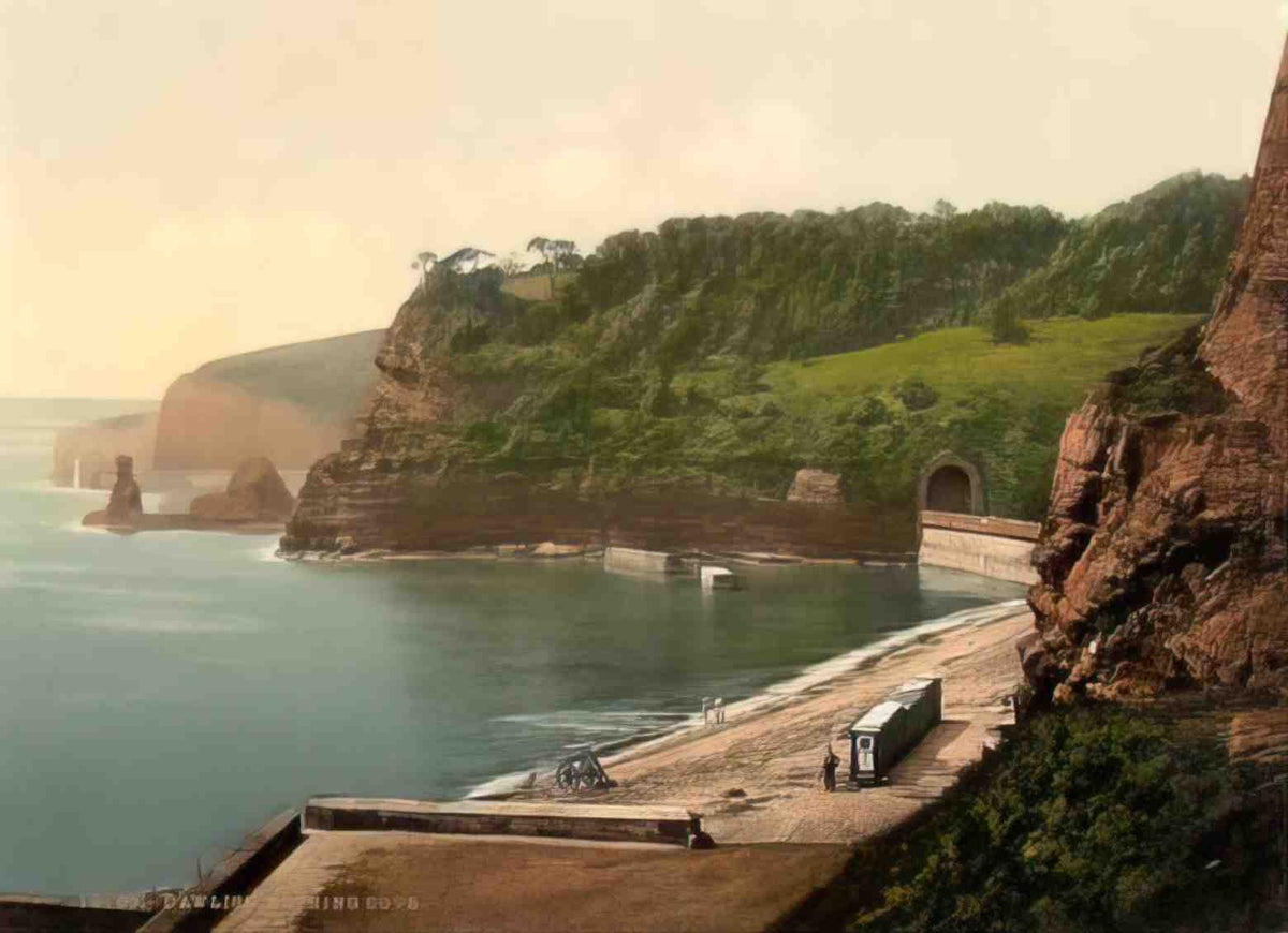 Devon Dawlish Bathing Cove Vintage A4 Photo Print