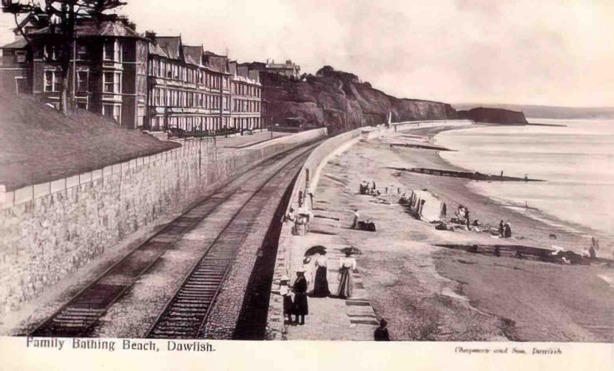 Devon Dawlish Beach 1910s Vintage A4 Photo Print
