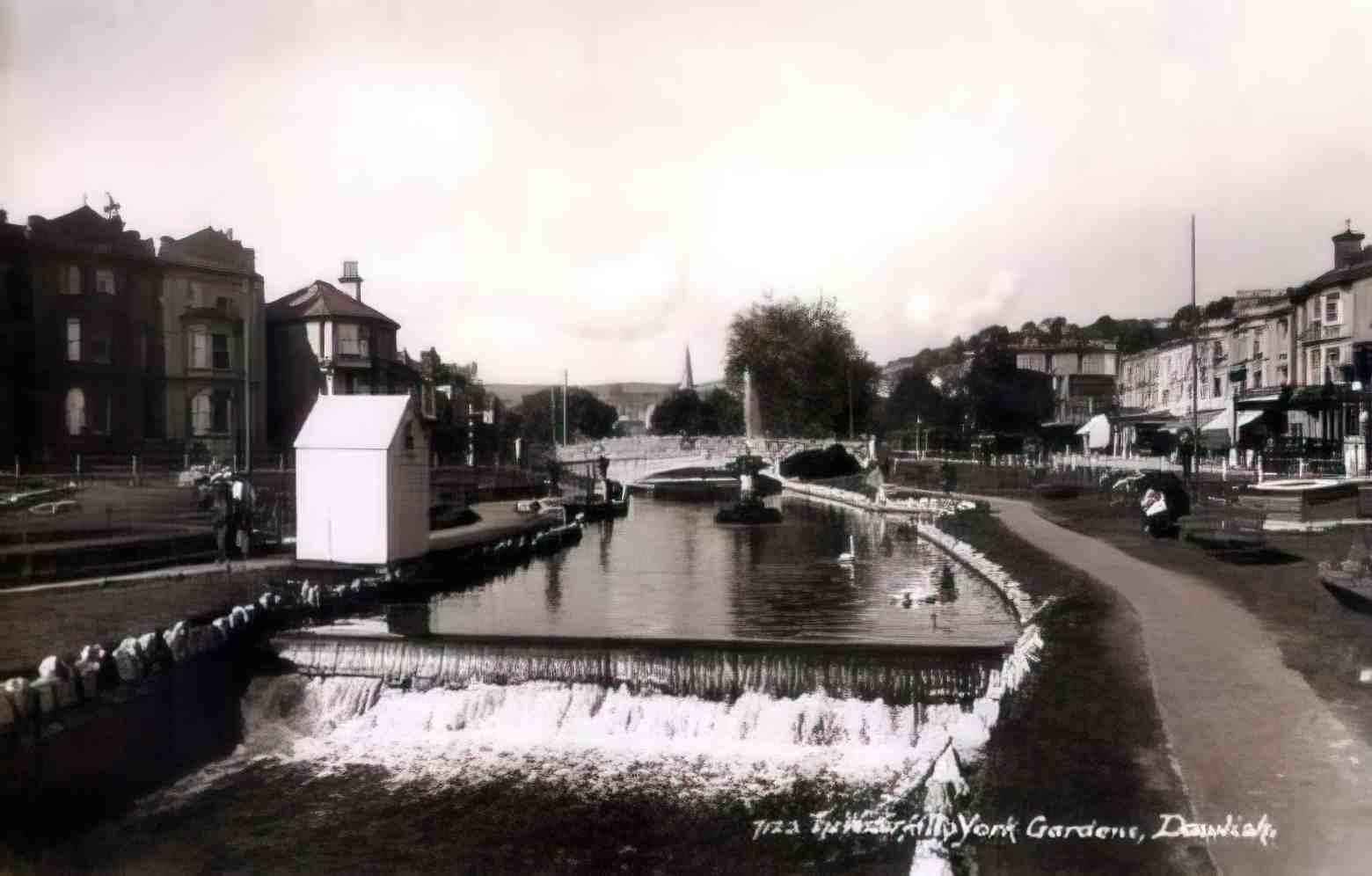 Devon Dawlish York Gardens The Waterfall 1950s Vintage A4 Photo Print