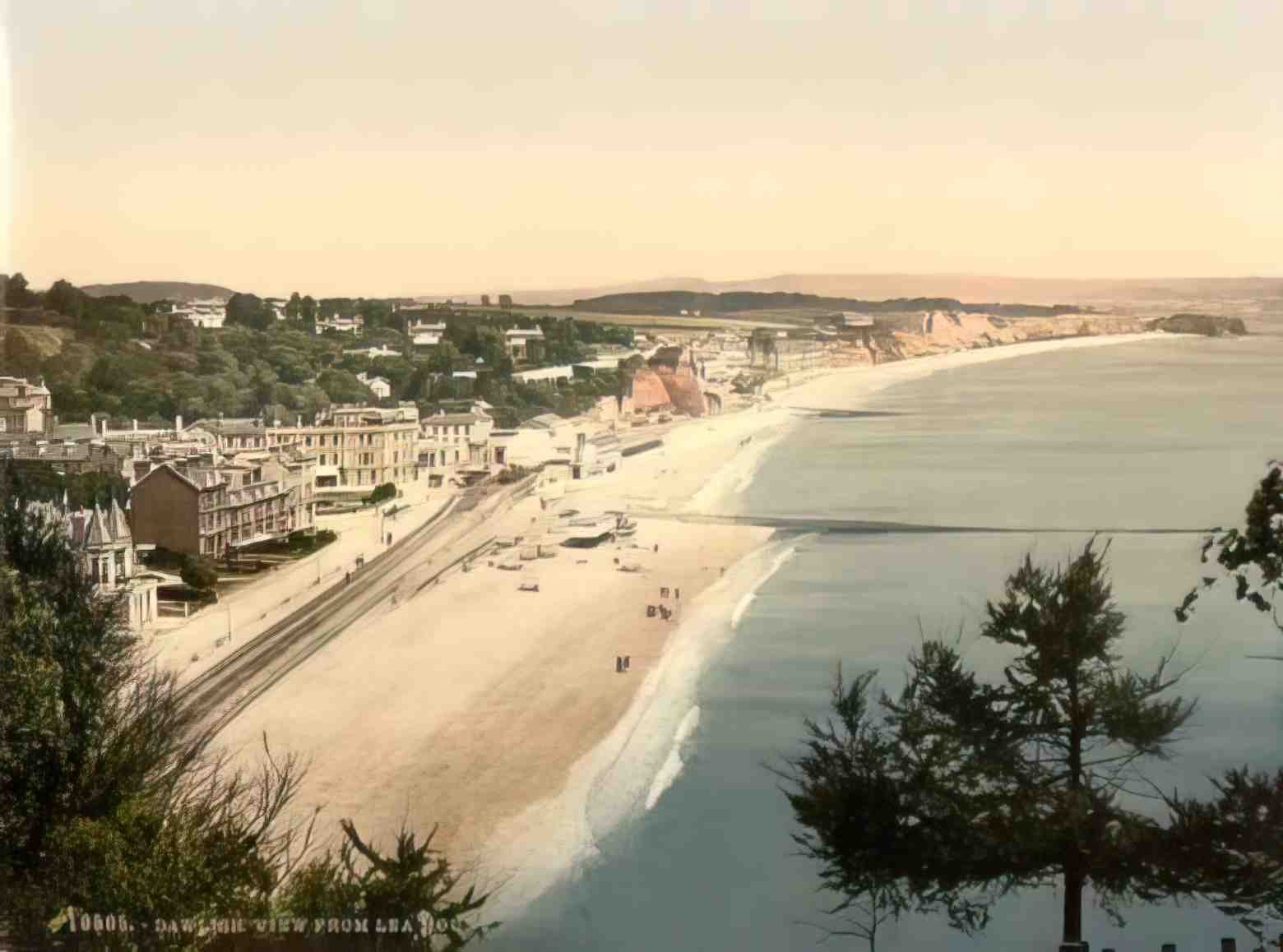 Devon Dawlish view from Lea Mount Vintage A4 Photo Print
