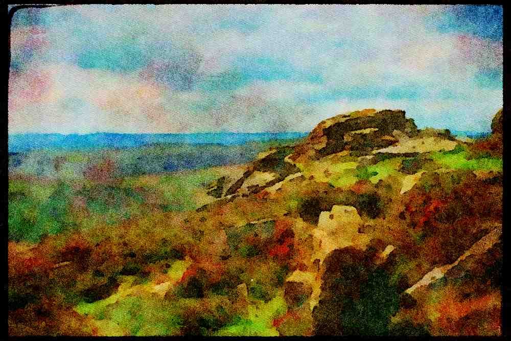 Devon England 291005 Hambledown Tor A4 Limited Edition Watercolour Print
