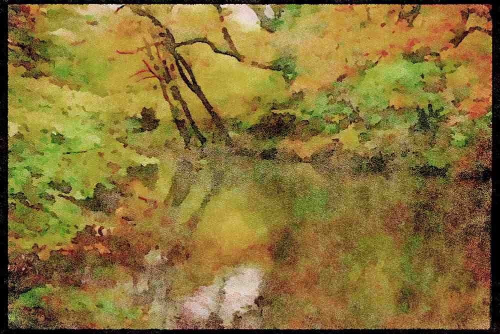 Devon England 291006 The Dart At Holne Bridge, Autumn A4 Limited Edition Watercolour Print