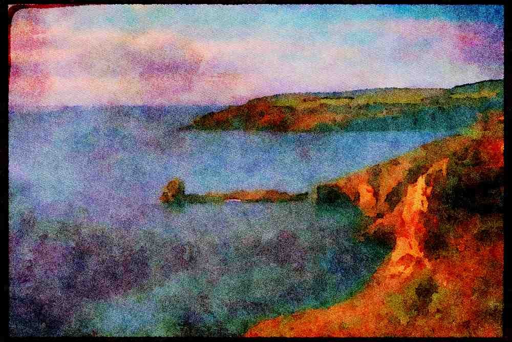 Devon England 291008 Durl Head From Berry Head A4 Limited Edition Watercolour Print