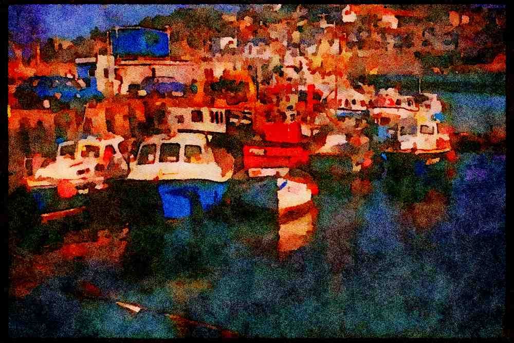 Devon England 291011 Brixham Harbor A4 Limited Edition Watercolour Print