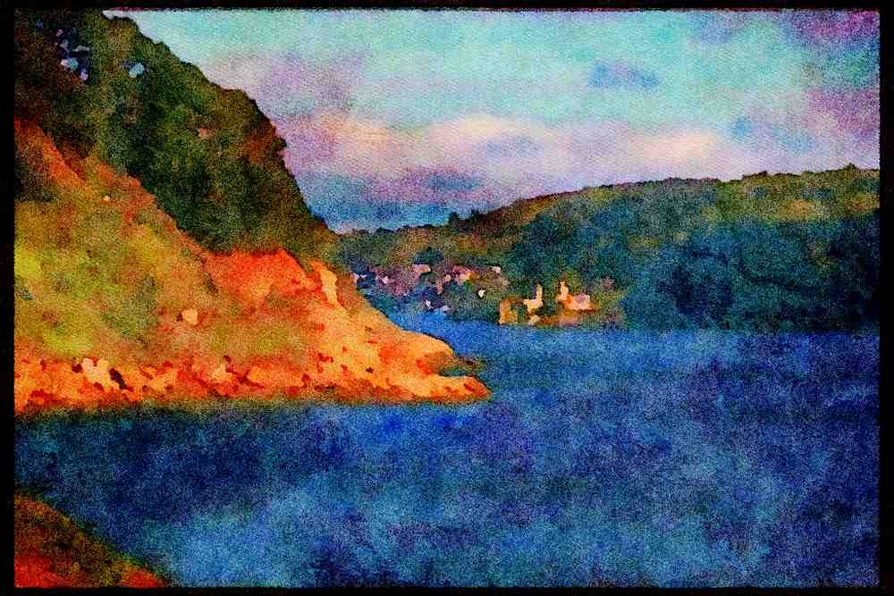 Devon England 291017 Inner Forward Point And Mouth Of River Dart A4 Limited Edition Watercolour Print
