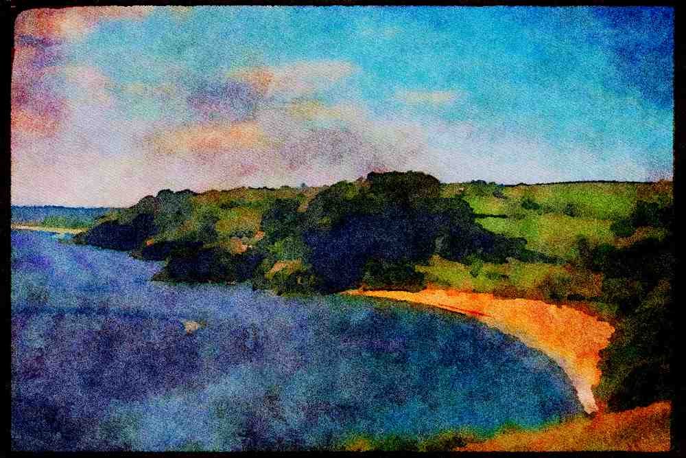 Devon England 291018 Blackpool Sands A4 Limited Edition Watercolour Print