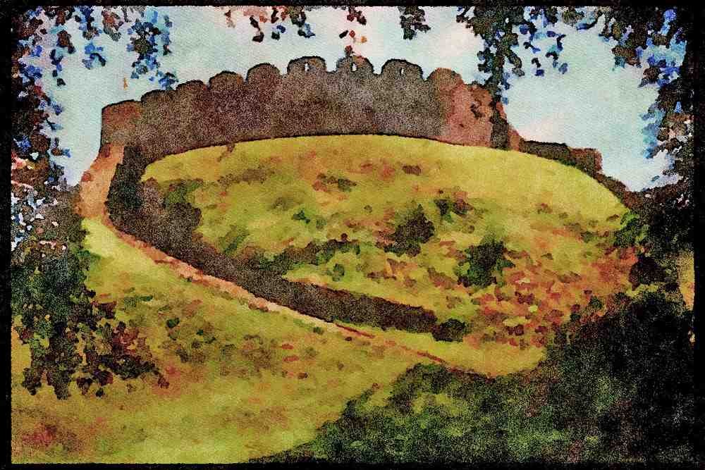 Devon England 291020 Totnes Castle A4 Limited Edition Watercolour Print
