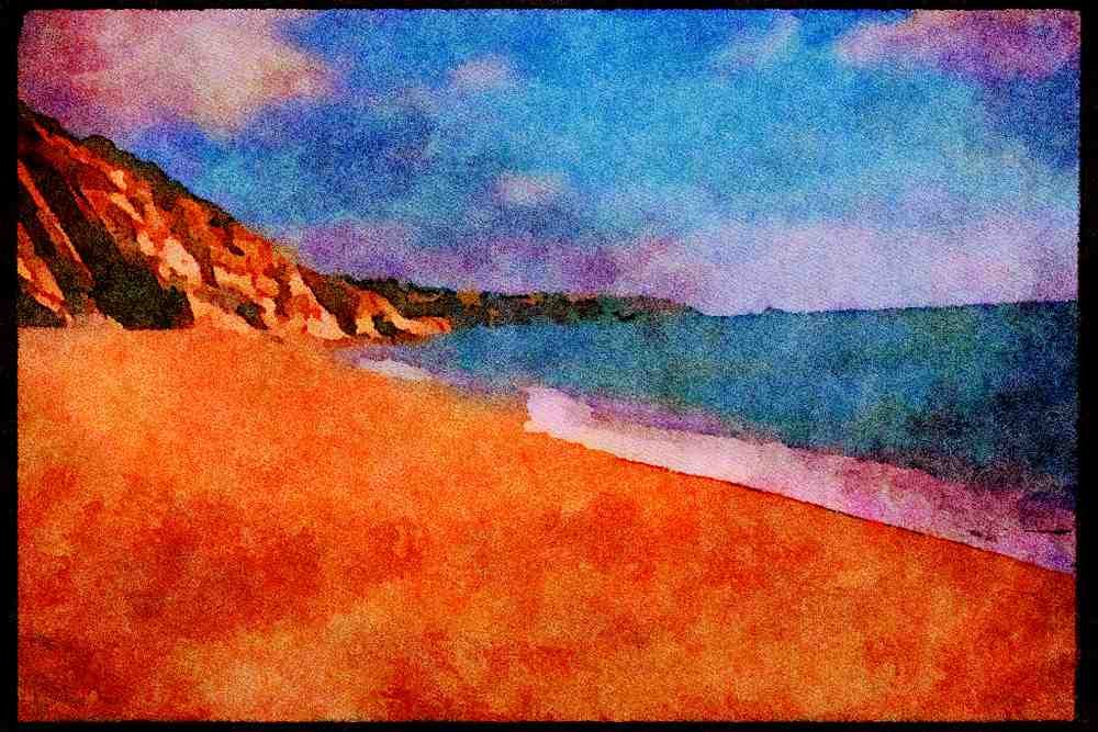 Devon England 291030 Slapton Sands A4 Limited Edition Watercolour Print