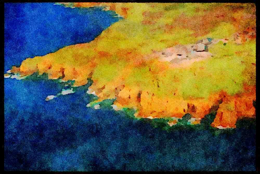 Devon England 291038 Lands End A4 Limited Edition Watercolour Print