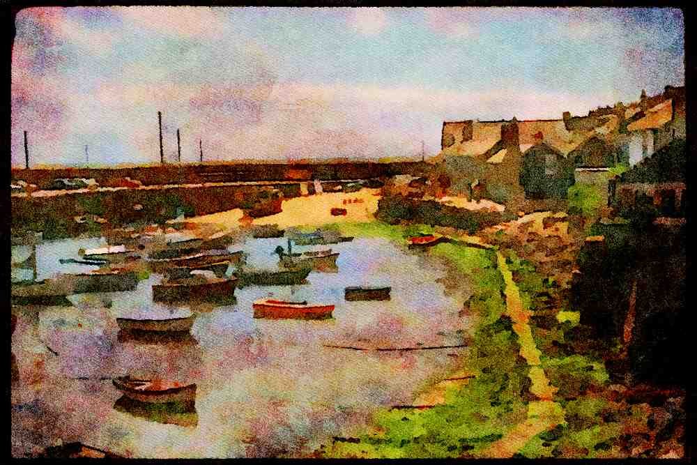 Devon England 291041 Mousehole From Ground A4 Limited Edition Watercolour Print
