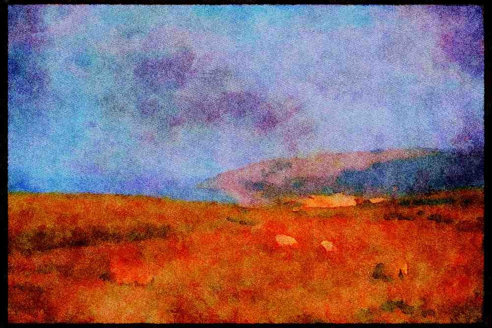 Devon England 291042 Porlock From Exmoor A4 Limited Edition Watercolour Print