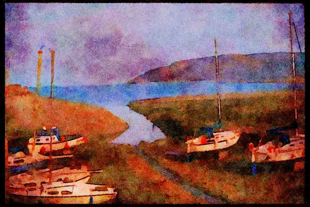 Devon England 291043 Porlock Weir A4 Limited Edition Watercolour Print