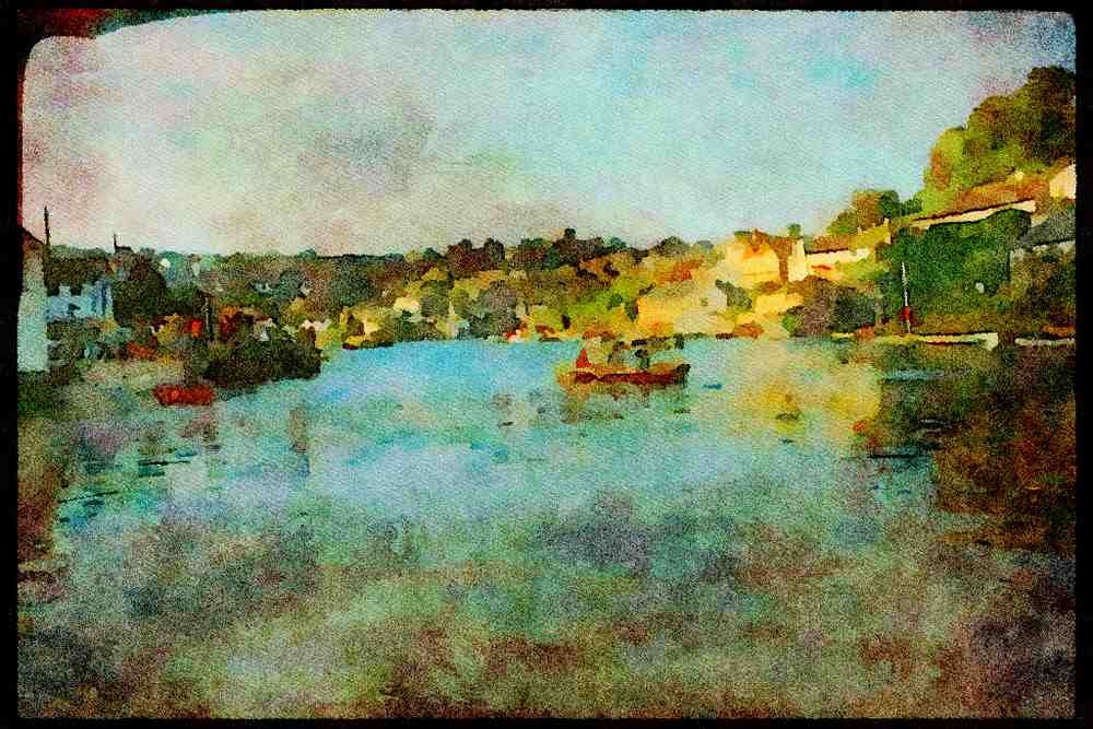 Devon England 291067 Noss Mayo A4 Limited Edition Watercolour Print