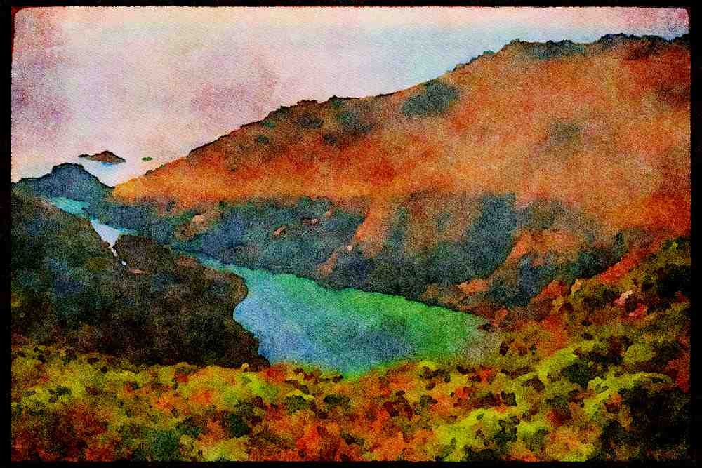 Devon England 291068 Starehole Bay A4 Limited Edition Watercolour Print