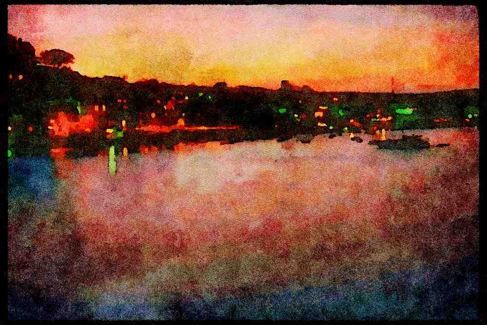 Devon England 291069 Salcombe, Evening A4 Limited Edition Watercolour Print