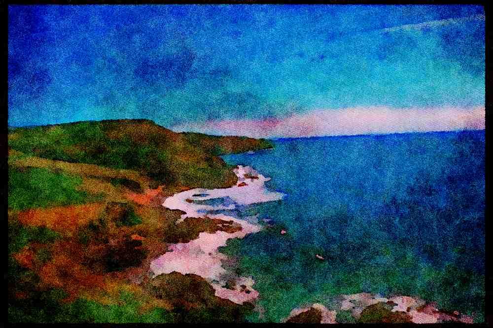 Devon England 291076 Towards Prawle Point (Devon's Southernmost Point) A4 Limited Edition Watercolour Print