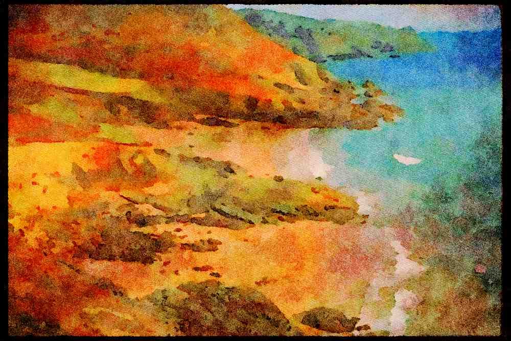 Devon England 291077 Towards Prawle Point (Devon's Southernmost Point) A4 Limited Edition Watercolour Print