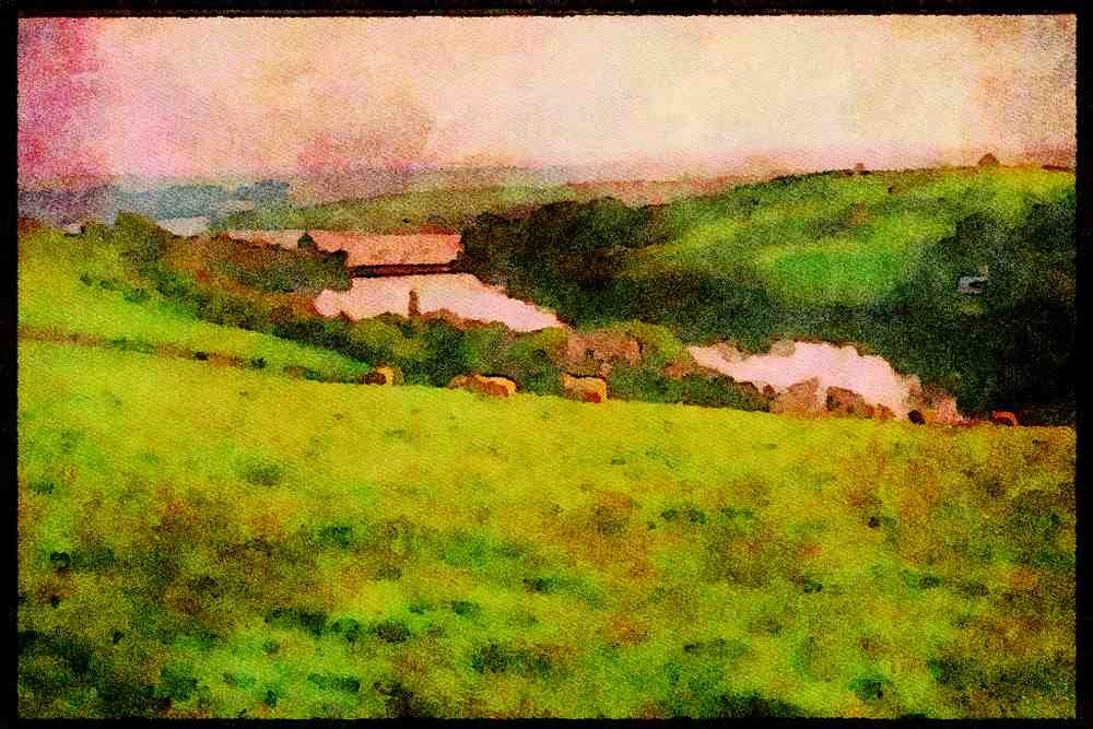 Devon England 291082 Bowcombe A4 Limited Edition Watercolour Print