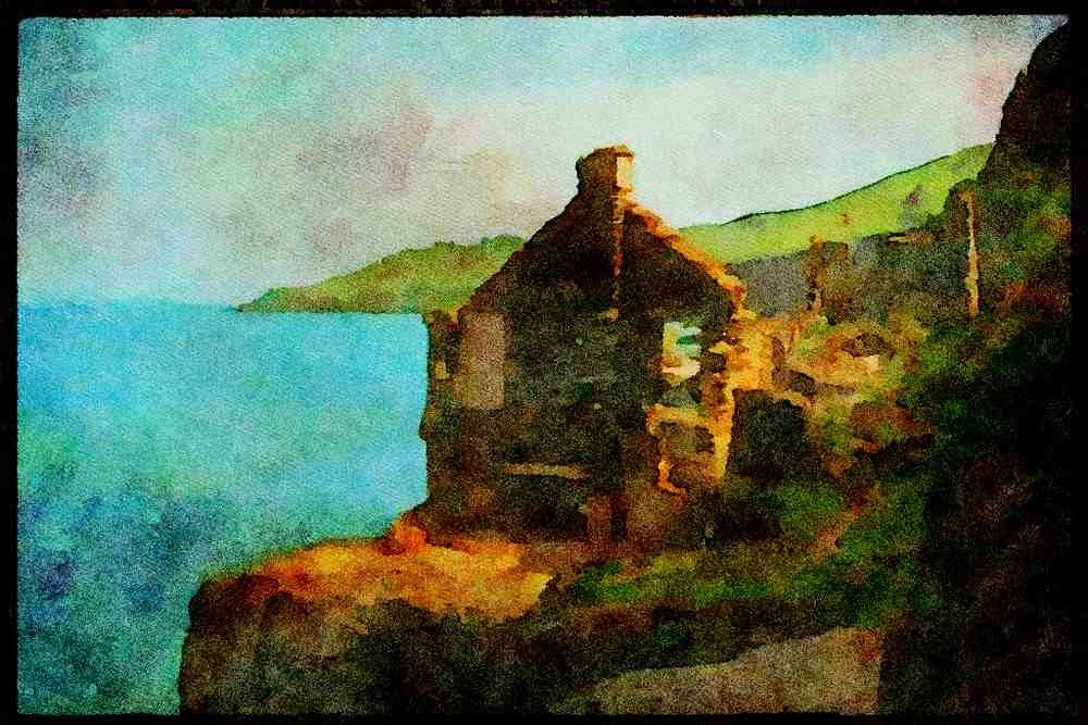 Devon England 291093 Ruined Village Of Hallsands A4 Limited Edition Watercolour Print