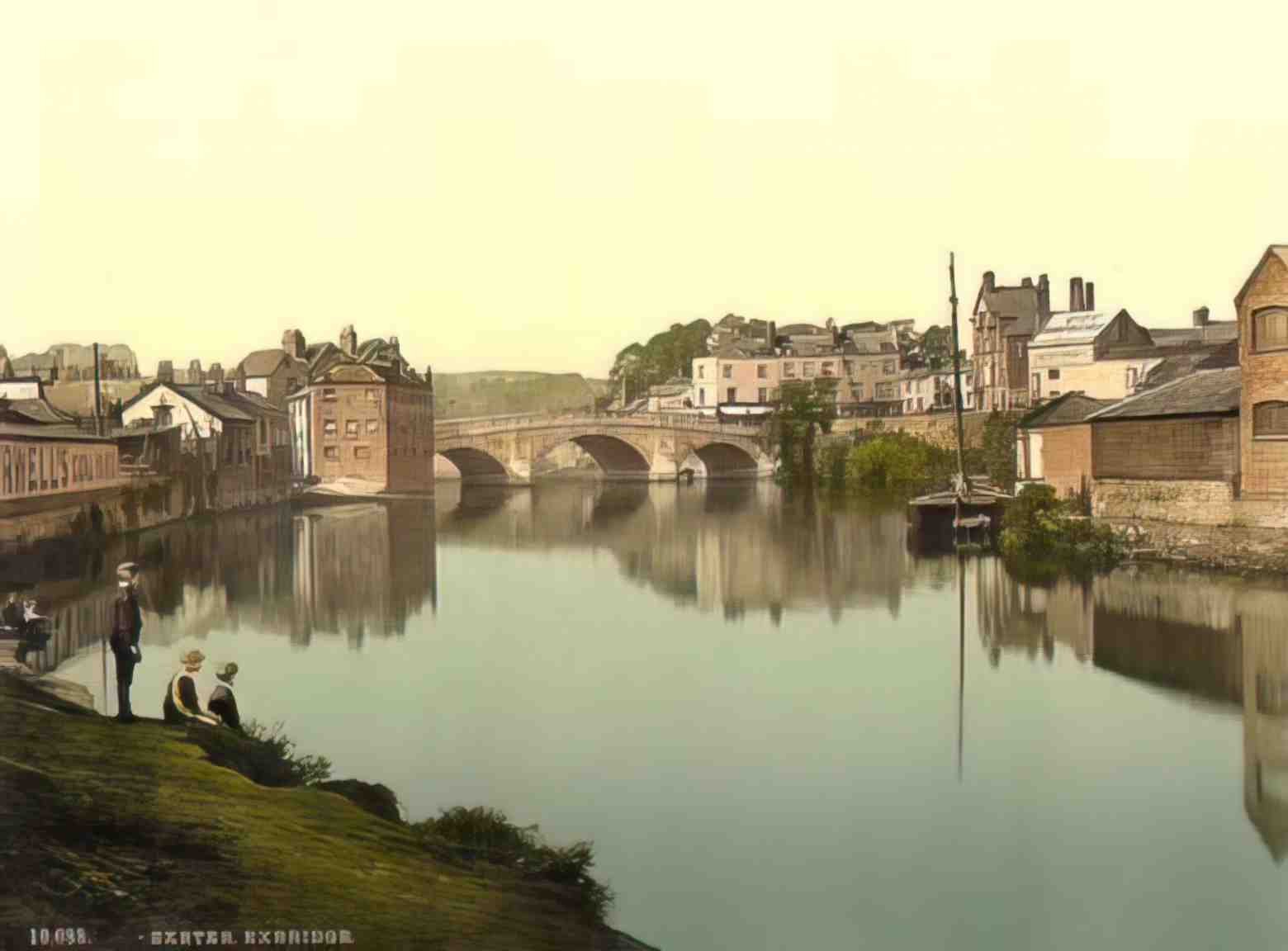 Devon Exeter Exbridge Vintage A4 Photo Print