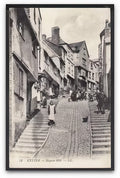 Devon Exeter Stepcote Hill Steep Lane Houses Young Girl Poses Ll 52 Vintage A4 Photo Print