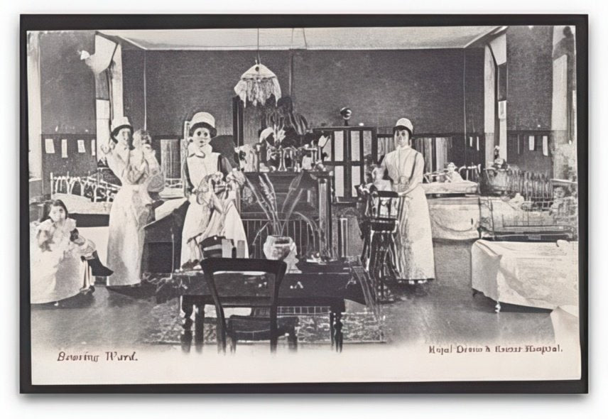 Devon Exeter The Royal Devon & Exeter Hospital Bowring Ward Children & Babies Vintage A4 Photo Print