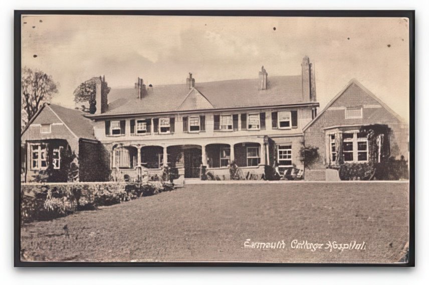 Devon Exmouth Cottage Hospital From Grounds Vintage A4 Photo Print