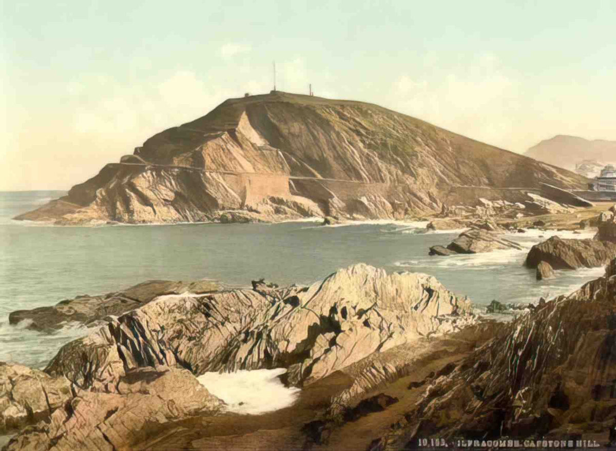 Devon Ilfracombe Capstone Hill Vintage A4 Photo Print