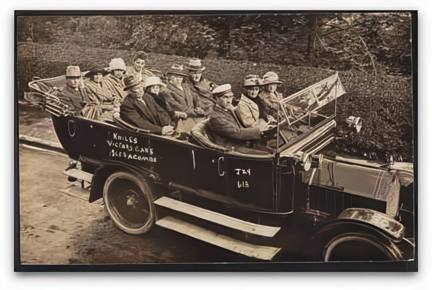Devon Ilfracombe Charabanc Knills Victory Cars By Roadside Vintage A4 Photo Print