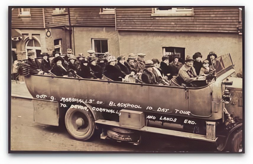 Devon Ilfracombe Charabanc Marshalls Of Blackpool Tour Devon Cwall Vintage A4 Photo Print