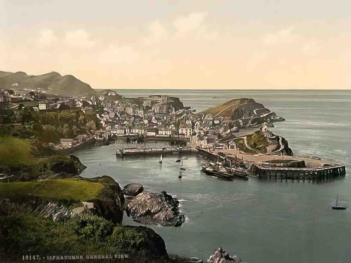 Devon Ilfracombe General View Vintage A4 Photo Print