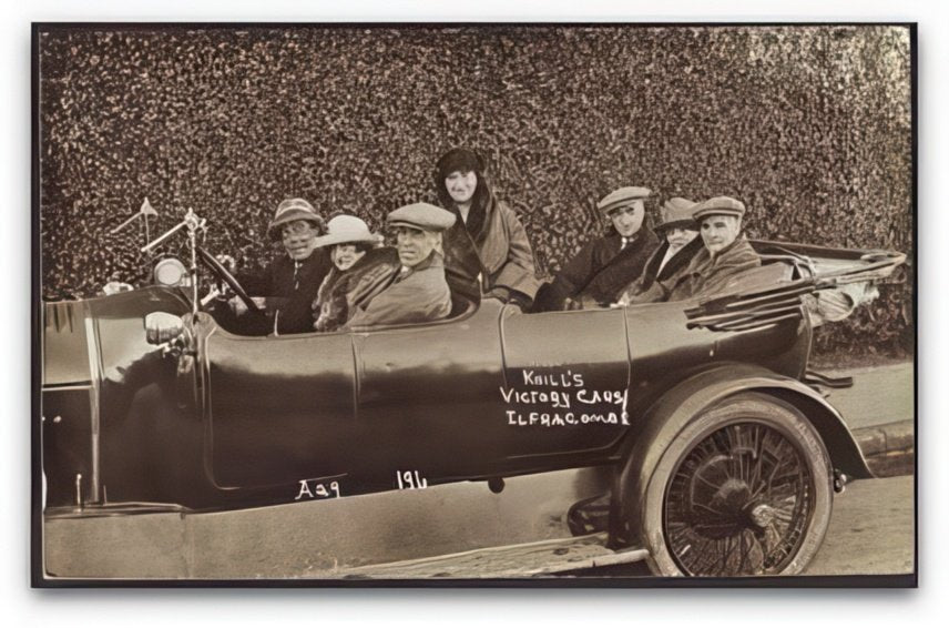 Devon Ilfracombe Knills Victory Cars & 7 Passengers Vintage A4 Photo Print