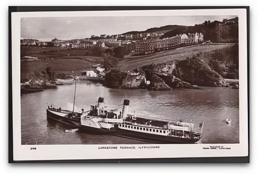 Devon Ilfracombe Larkstone Terrace Paddle Steamer Approaching Vintage A4 Photo Print