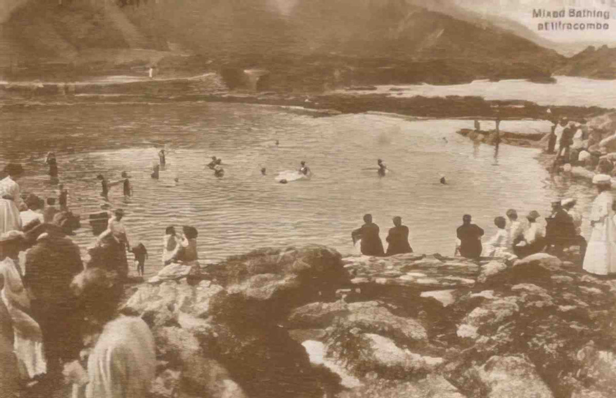 Devon Ilfracombe Mixed Bathing Vintage A4 Photo Print