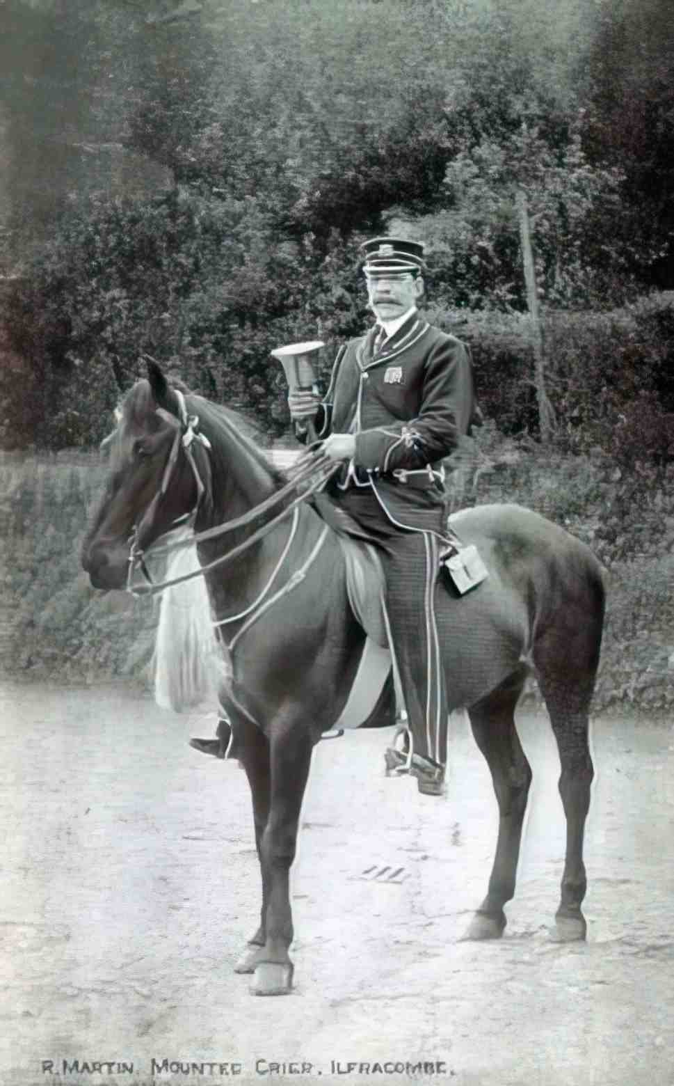 Devon Ilfracombe Mounted Crier 1910s Vintage A4 Photo Print