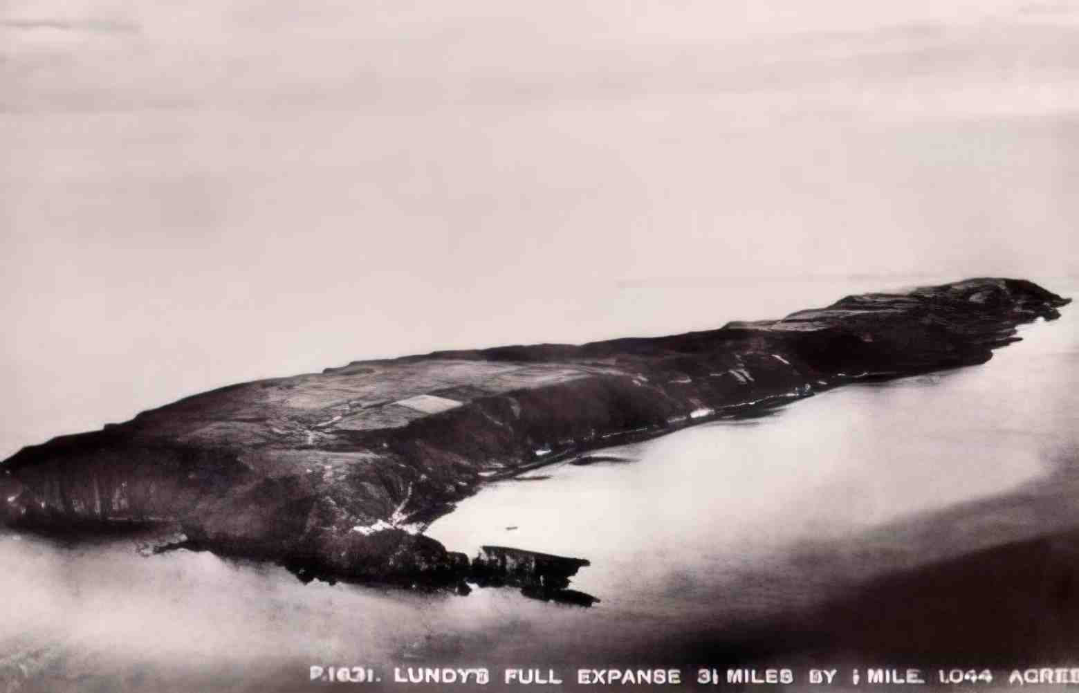 Devon Lundy Island Full Expanse 35 miles by 5 Mile Vintage A4 Photo Print