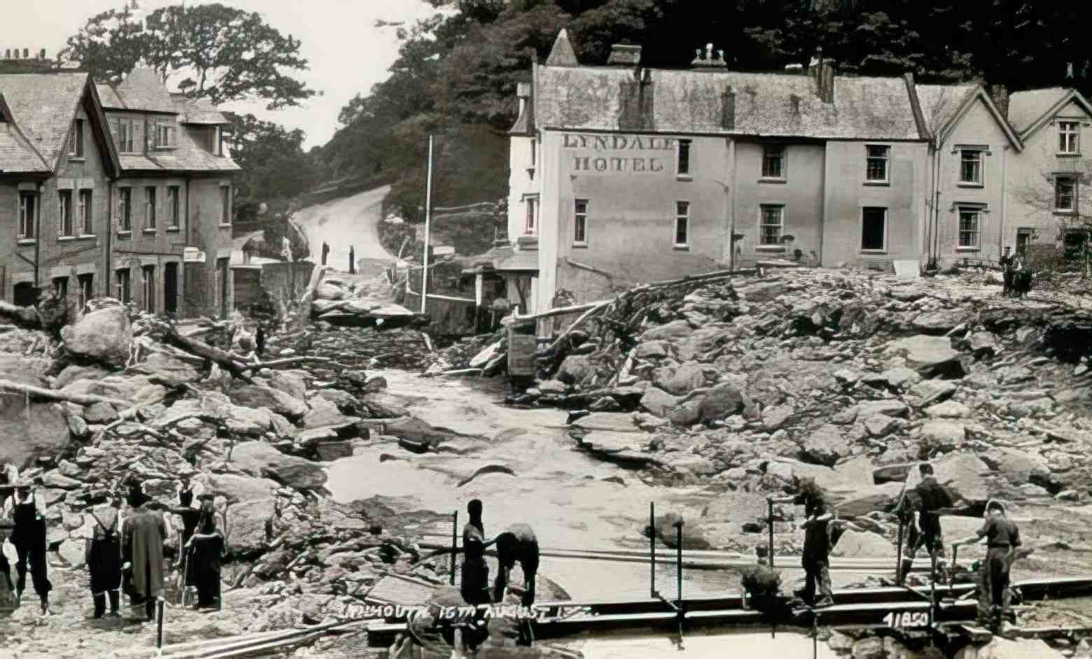 Devon Lynmouth Floods 1952 Vintage A4 Photo Print