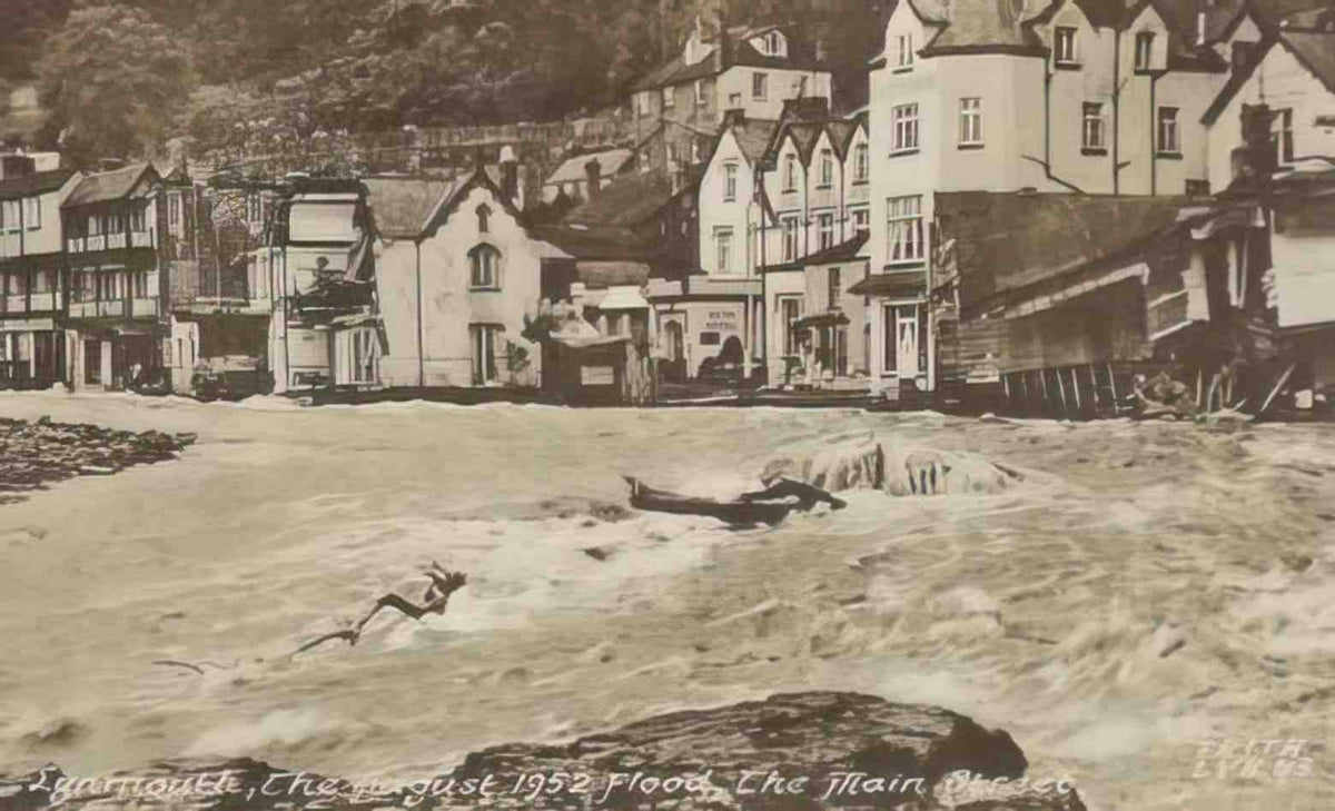 Devon Lynmouth The Main Street in the August 1952 Flood Vintage A4 Photo Print