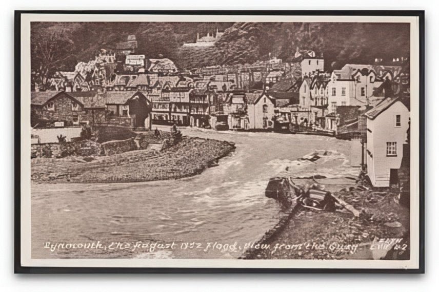 Devon Lynmouth Town From The Quay The August 1952 Flood Vintage A4 Photo Print