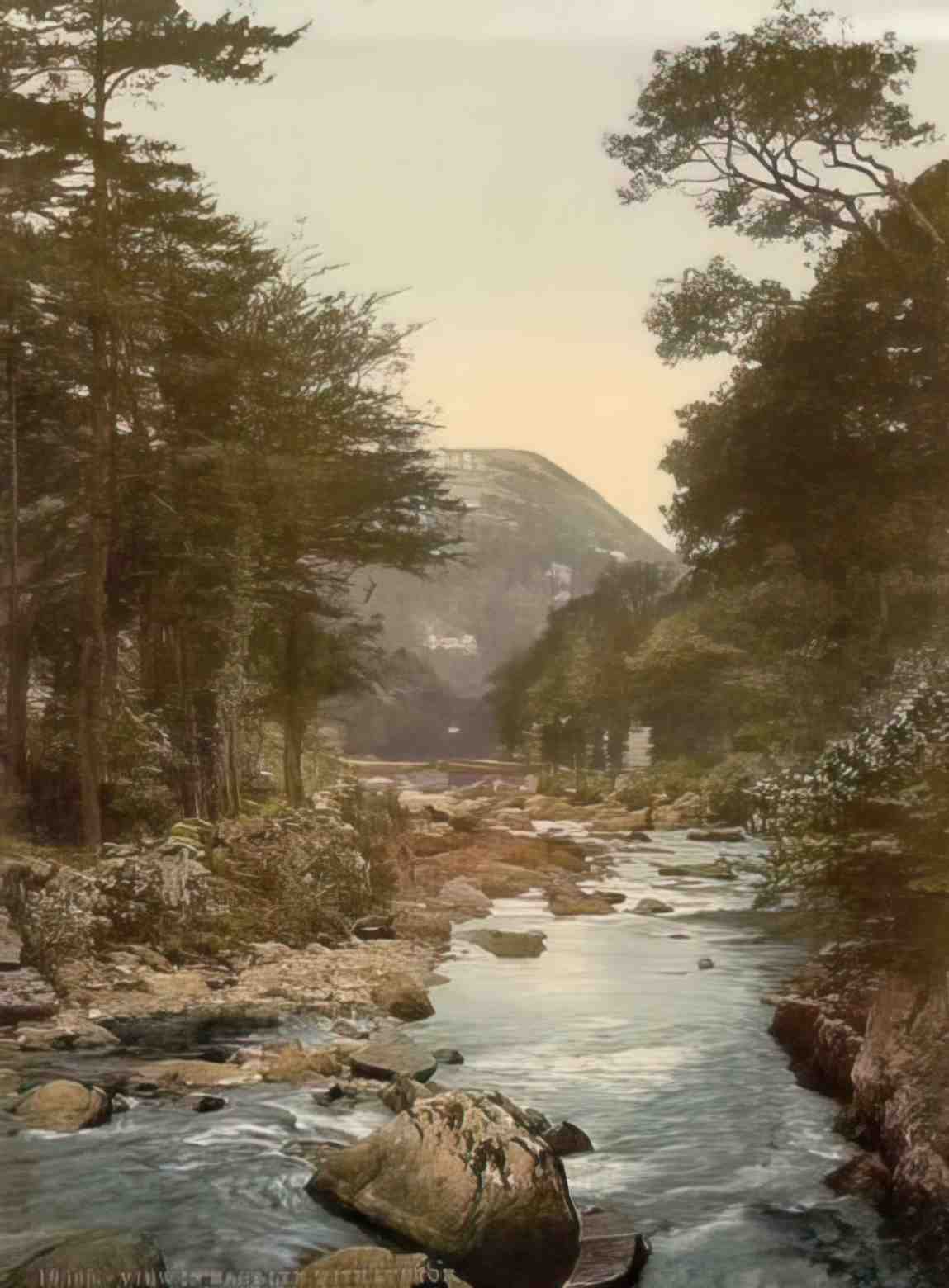 Devon Lynton View in the East Lyn Vintage A4 Photo Print