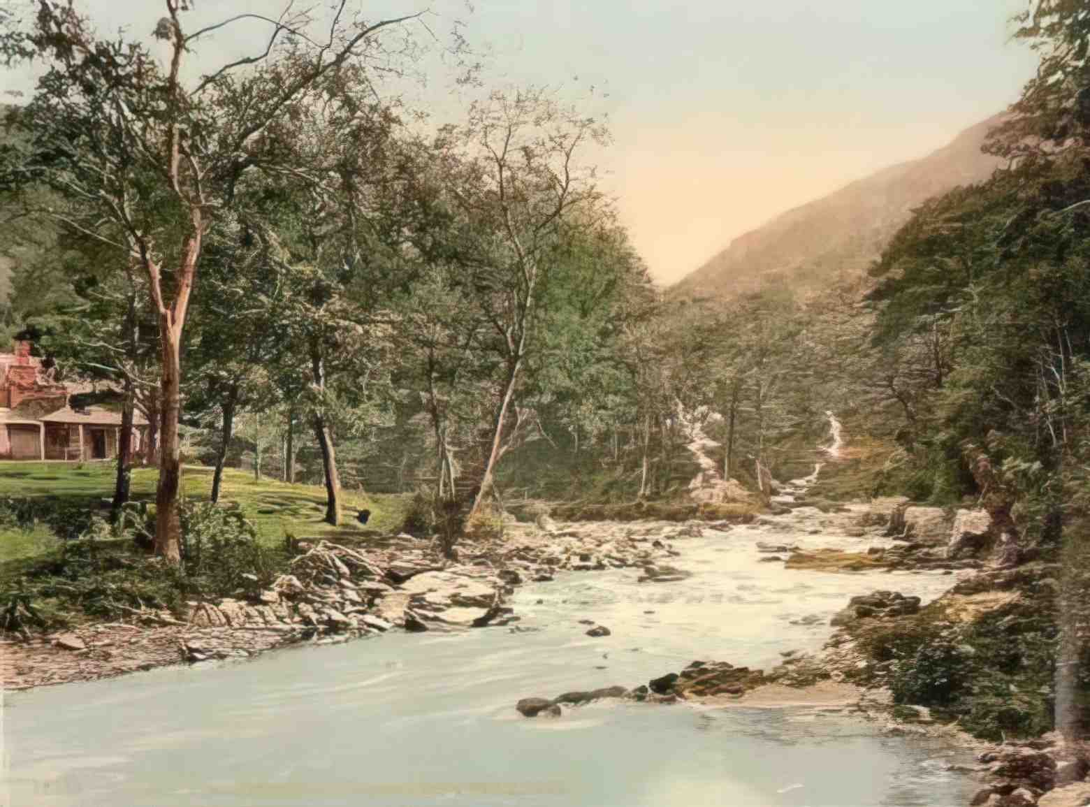 Devon Lynton and Lynmouth Watersmeet and Refreshment House Vintage A4 Photo Print