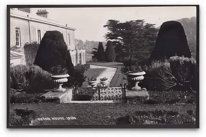 Devon Oxton House & Formal Garden Terrace & Urns Vintage A4 Photo Print