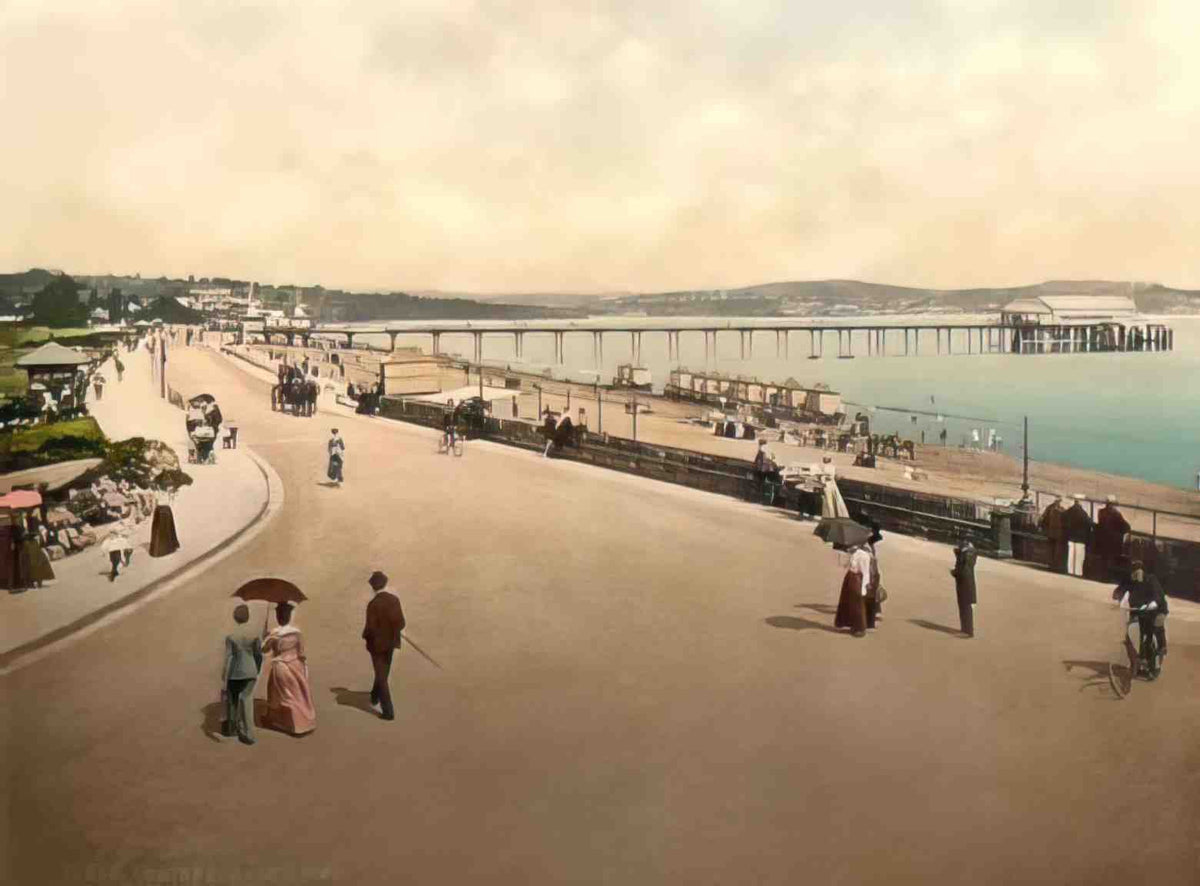 Devon Paignton Pier Vintage A4 Photo Print